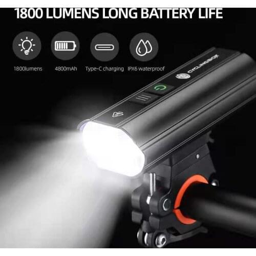 NEWER Led Bike Light Headlight Headlamp 1800lumens 4800mAh 5modes Rainproof Rechargeable Aluminum MTB Bicycle Lights