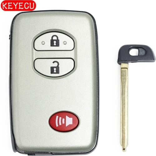 Keyecu BRAND NEW Remote Key Shell for Toyota 4Runner Venza 2+1 Button Car Key Case With Insert Small Key Blade