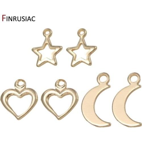 Gold Plated Small Mini Hollow Star/ Heart / Moon Charms For Jewelry Making DIY Bracelets Necklace Earrings