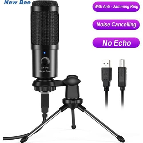 New Bee Condenser Microphone for PC Professional USB Microphone for Computer Laptop Gaming Streaming Recording Studio YouTube
