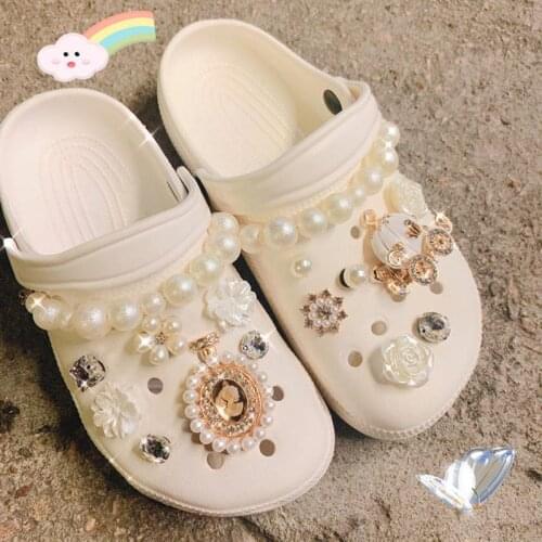 Luxury DIY Croc Charms Designer Fashion Princess Style Clogs Shoe Buckle High Quality Elegant for Adults Shoes Decoration Gifts