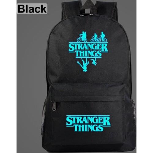 Blue Luminous Fashion Stranger Weird Stuff Boy Girl Book School bag Women Bagpack Teenagers Schoolbags Men Student Backpack