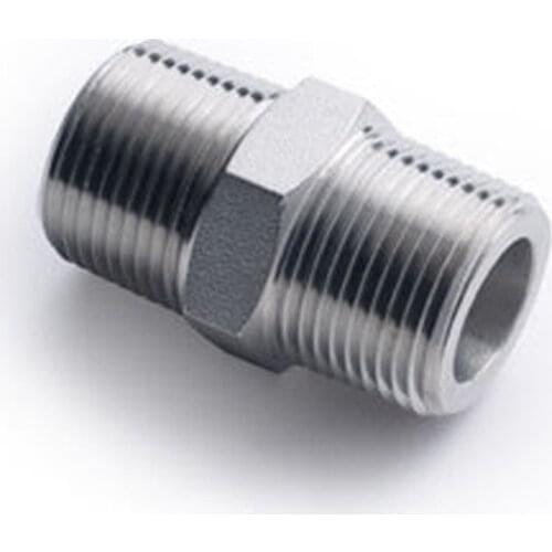 Hex Nipple Union 304 Stainless Steel Pipe Fitting Connector Coupler water oil 1/8" 3/8" 1/2" 1" 1-1/2" BSP Male to Male Thread