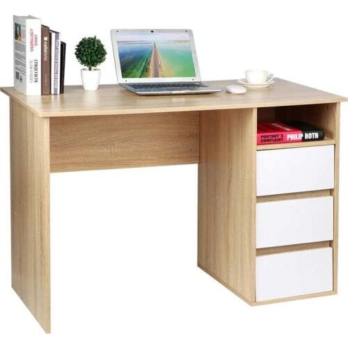 Office Density Board Computer Desk Table with 3 Storage Drawers for Home Office Study Room Furniture