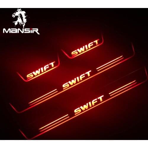 12V LED Door Sill Lights For Suzuki Swift 2015 2016 2017 2018 Plate Guard Pathway Welcome Car Scuff Led Light Pedal Light
