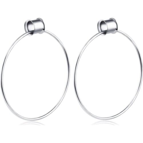 TIANCIFBYJS Stainless Steel Flesh Tunnels Double Flared Dangle Ear Stretcher Plug Earrng Gauges Expanders Body Jewelry Piercing