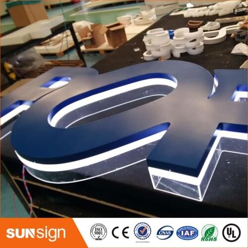 Indoor and outdoor custom golden color backlit led letters