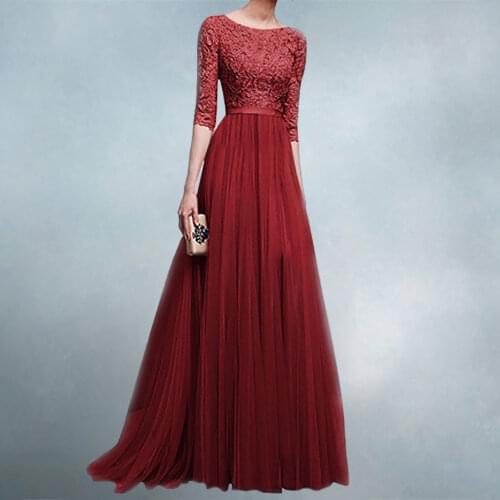 Fashion Elegant Chiffon Maxi Dress Women Evening Wedding Party Prom Wear Summer Femme Halfsleev Robe Vestido Elegante Para Boda