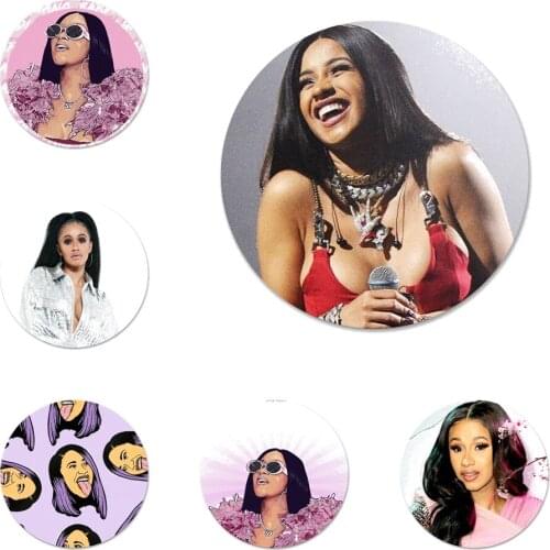 58mm Rapper pop Cardi B Rap Icons Pins Badge Decoration Brooches Metal Badges For Backpack Decoration