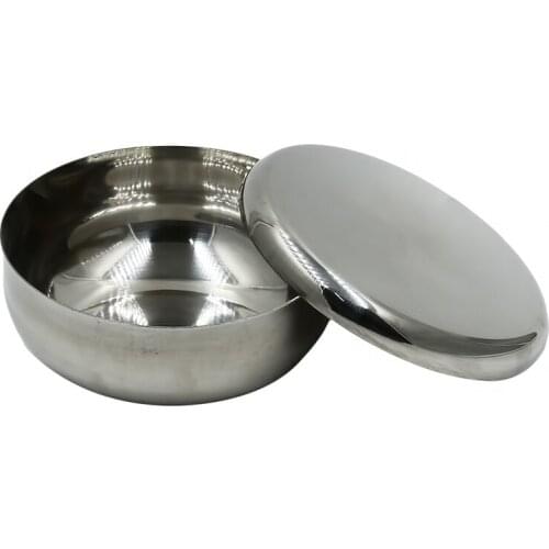 1Pcs 304 Stainless Steel Single Layer With Lid Anti-scald Isolation Bowl Thicken Rice Kimchi Bowl Canteen Sample Bowl Tableware