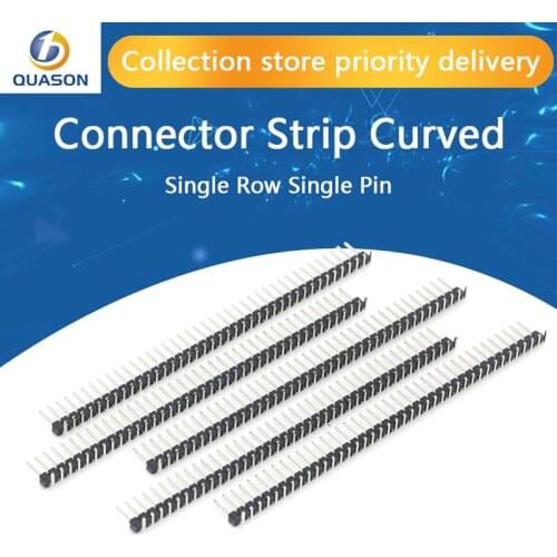 10 Pcs New 40Pin 2.54mm Single Row single pin curved Pin Header Connector Strip Curved Needle For Arduino Electronic Components