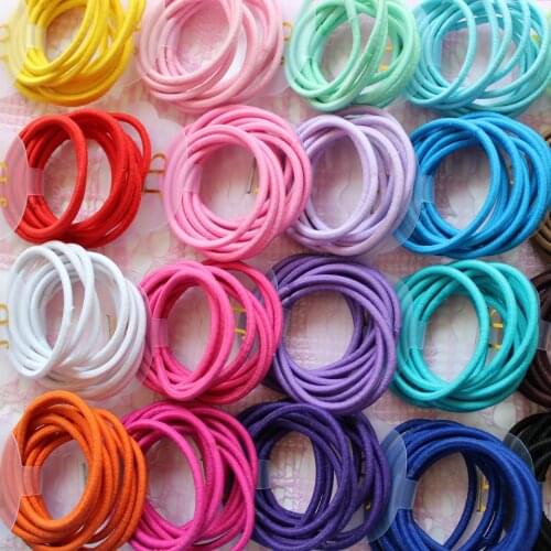10 Pcs/ Lot Mini 2.5mm Thickness Color Hair Ropes Little Girls Slim Hair Ties Kids Babe Hair Ropes Accessories Ponytail Holder