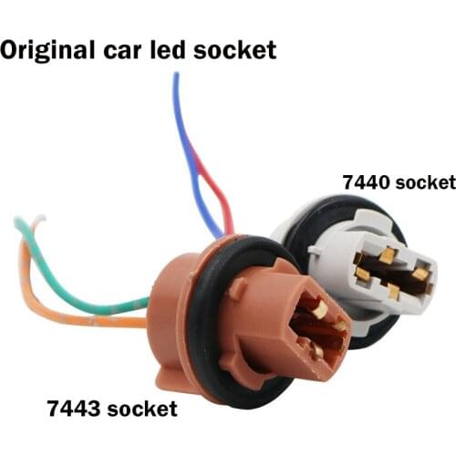 10x Original car led socket T20 7440 w21w 7443 w21/5w LED bulb holder LED adapter connector LED parking side light Wiring Harnes