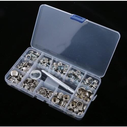 152Pcs Boat Cover Snap Button Fastener Kit 3/8" Screw W/ Installation Tool