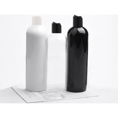 18pcs 400ml Empty black Cosmetic Bottle With Black disc Top Cap Cosmetic Lotion Packaging Emulsion bottle