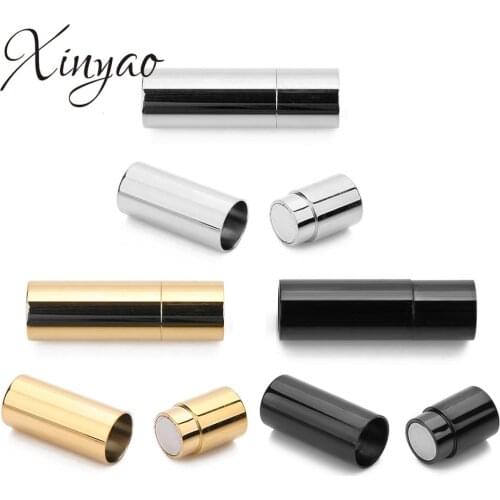 2pcs/lot Stainless Steel Strong Magnetic Clasp Hole 6mm Geometric Connector Clasp for DIY Bracelet Jewelry Findings Making