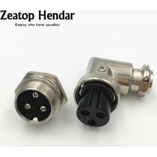 5 Set Electric GX16 M16 Elbow 90 Degree Right Angle 3 Pin Aviation Connector Female Plug and Male Chassis Mount Socket
