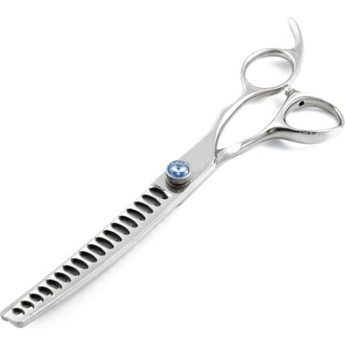 7.0 inch Professional Pet Scissors upper curved fish bone Thinning Shears Sharp Edge Cat Dog Grooming Scissors Haircut Tools