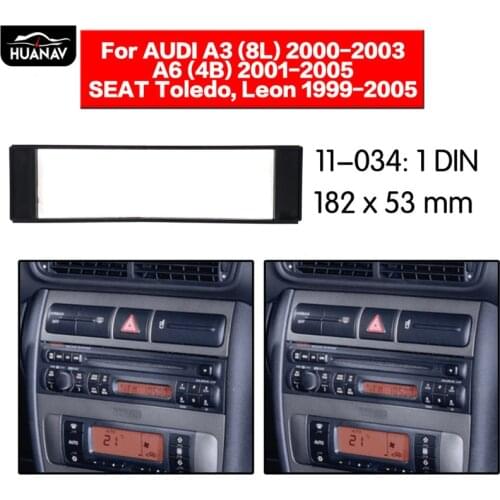 HUANAV Car Radio stereo Fitting installation adapter fascia For AUDI A3 (8L) 2000-2003 A6 (4B) Radio frame Auto fascia