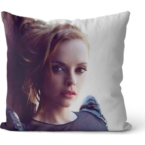 Christina Ricci Velvet Cotton Canvas square pillow cover cushion cover, used for sofa living room office party car