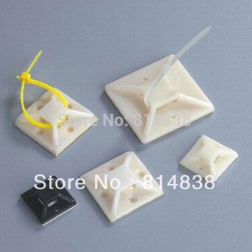 Wkooa 21x21 White Self Adhesive Plastic Cable Tie Mount