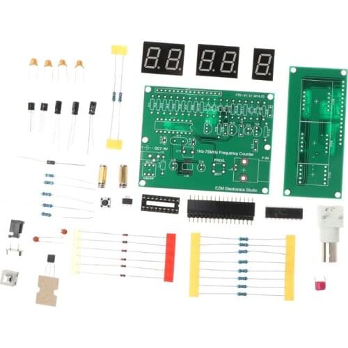 OOTDTY 1Hz-75MHz Frequency Counter 7V-9V 50mA DIY Kit Cymometer Module Tester Meter