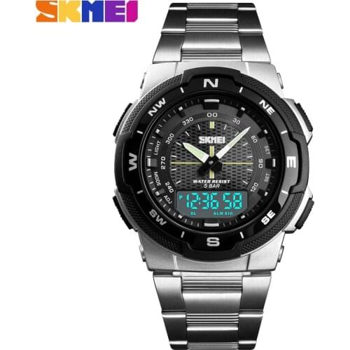 SKMEI Men Watch Fashion Quartz Sports Watches Stainless Steel Strap Men Watches Top Brand Luxury Business Waterproof Wrist Watch