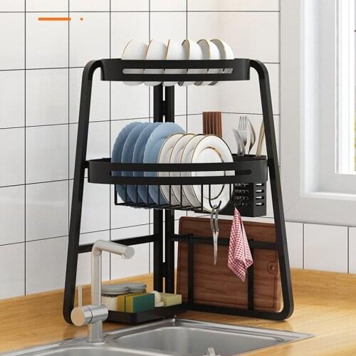 Black sink triangle shelf corner knife chopsticks chopping board seasoning drain bowl shelf kitchen supplies shelf