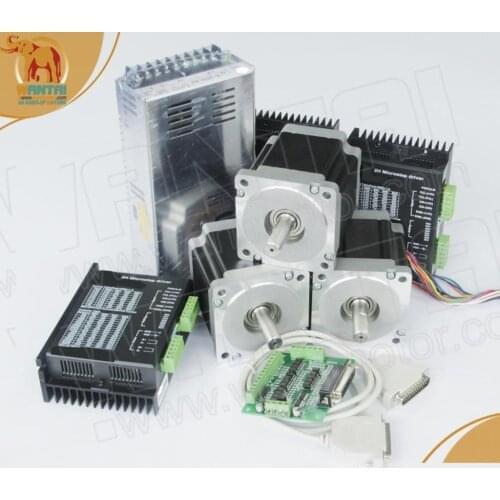EU FREE! CNC Wantai 3 Axis Nema 23 Stepper Motor SingleShaft 425oz wt57sth115-4204A+Driver DQ542MA 50V 4.2A 128Micro Foam