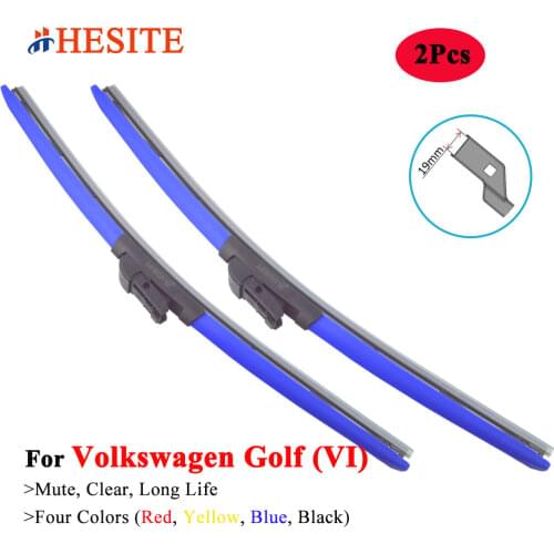 Color Windscreen Wiper Blade For Volkswagen VW Golf 6 Model Year From 2009 To 2011 Red Blue Yellow Black Winter Wipers 24" & 19"