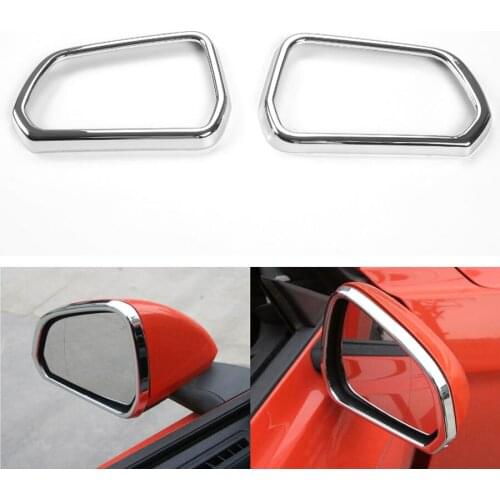 For Ford Mustang 2015 2016 2017 2pcs Car Exterior Rearview Miror Frame Bezel Styling Mouldings Decals Accessory ABS