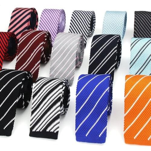 Brand New Mens Suits Knit Tie Plain Necktie For Wedding Party Tuxedo Striped Woven Skinny Gravata Cravats Neck ties Accessories