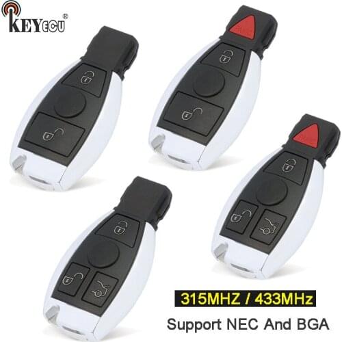 KEYECU KYDZ / AKDZ 315 / 433MHz Smart 2 3 4 Button Remote Car Key Fob for Mercedes Benz Support NEC And BGA 2000+ Year 705 Moto
