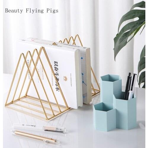 Creative Bookshelf Ornaments Wrought Iron Crafts Living Room Office Study Desktop Decorations Home Storage Rack Accessories