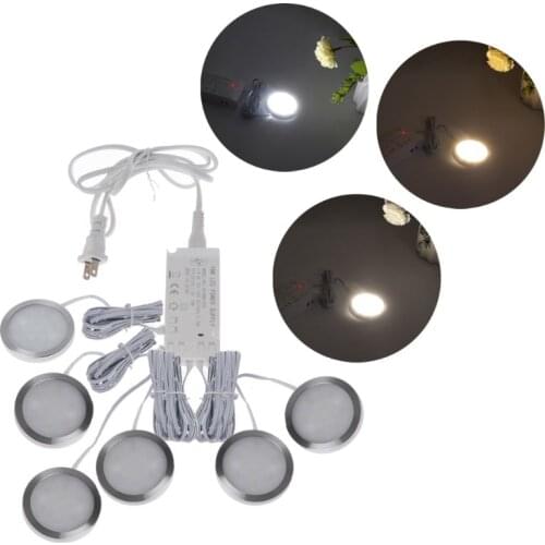 Round 12V Display Cabinet LED Light Furniture Wardrobe Counter Shelf Lamp 85WF