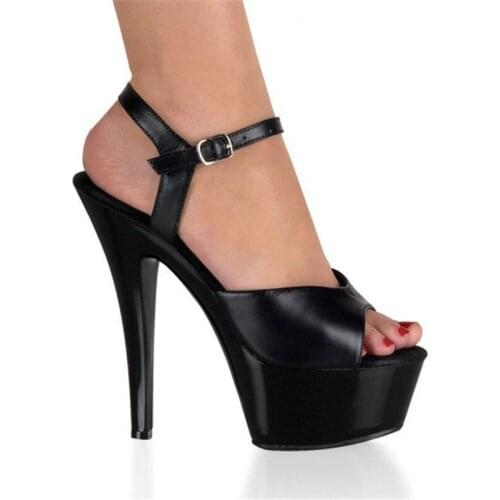 Summer fashion women matte black 15cm high heels sexy show/model/shoes/evening sandals
