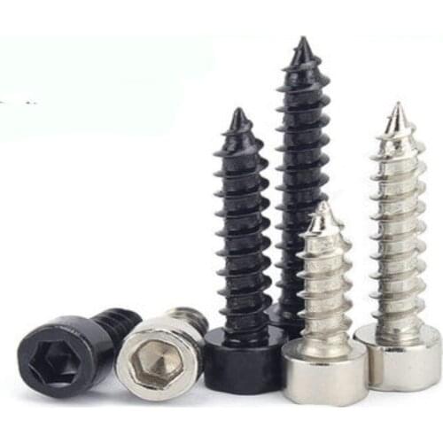 M2 M2.6 M3 M3.5 M4 M5 M6 Hex Hexagon Socket Cap Head Self Tapping Screw 8.8 Grade Black/Nickel Zinc Allen Head Screw for Speaker