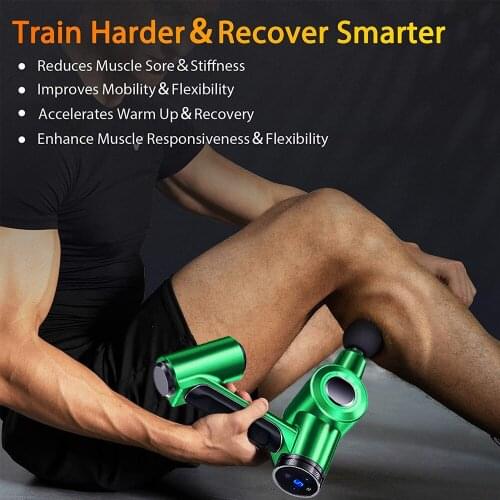 New LCD Display Massage Gun Rechargeable Deep Tissue Percussion Muscle Massager for Pain Relief Handheld Electric Body Massager