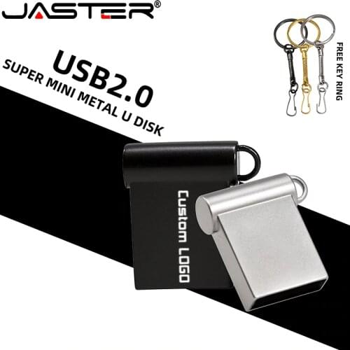 Mini Metal USB 2.0 USB Flash Drive 4GB 8GB 16GB 32GB 64GB 128GB Custom LOGO Pen Drives 100% Real Capacity Memory Stick Key Chain