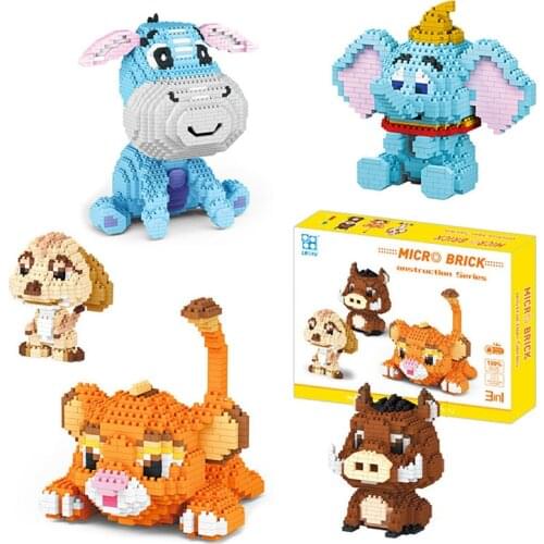 Disney series miniature building blocks Lion King Simba creative puzzle small particles assembled leisure building block gift