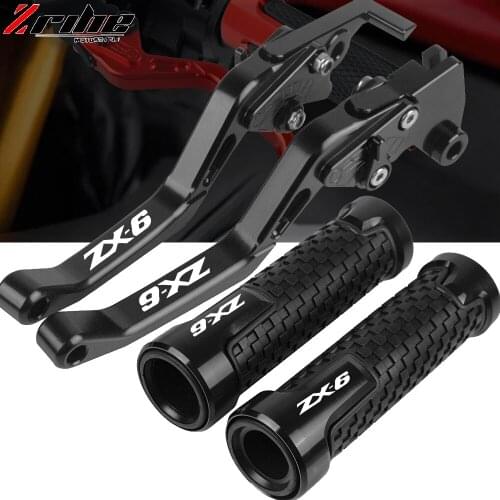 Motorcycle Extendable Brake Clutch Levers Handle Handlebar Grips For Kawasaki ZX-6 1991 1992 1993 1994 1995 1996 1997 1990-1999