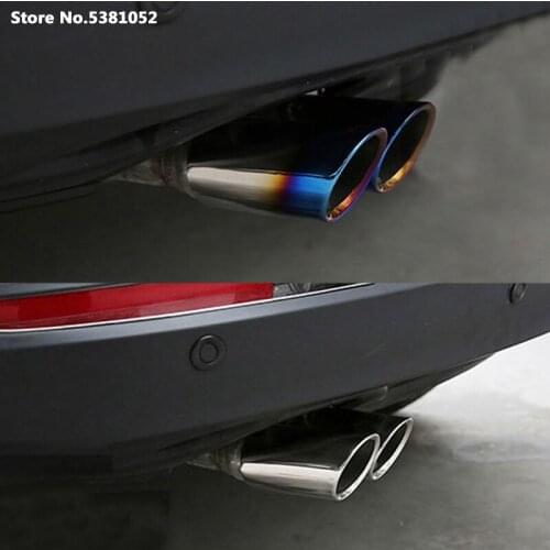 Stainless Steel Exhaust Muffler Tips Rear Tail Pipe Tailpipe Trim For Volkswagen VW Tiguan 2020 2019 2013 2017 Accessories