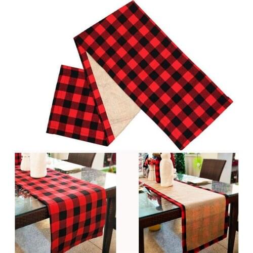 20Pcs/Lot Christmas Plaid Table Spread Elk Letter Plaid Table Cloth New Desktop Simple Cute Christmas Decoration
