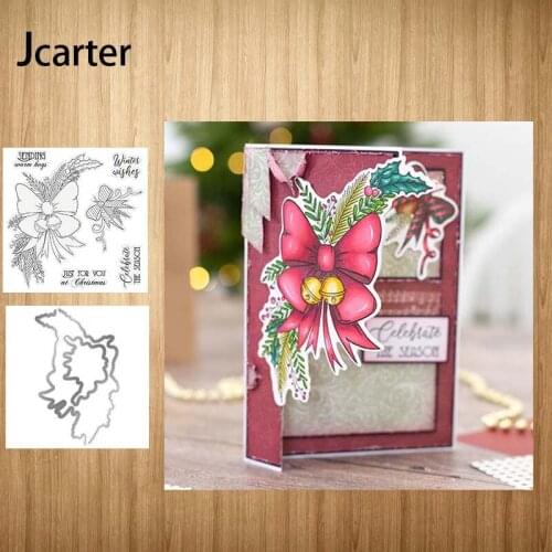 New Bowknot Branch Bells Leaves Metal Cutting Dies and Clear Stamps Craft Stencil Scrapbooking Album Paper Make Template Decor