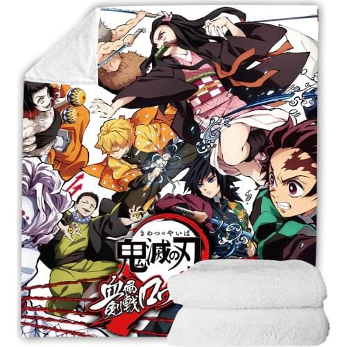 Demon Slayer Kimetsu No Yaiba Tanjiro Blankets Throws Flannel Plush Fuzzy Suitable for Teens Women in The Sofa Bed Office Couch