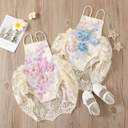 KEAIYOUHUO Summer Newborn Baby Girls Clothes Lace Tassel Romper Tassel Jumpsuit Outfits Baby Clothing Baby Photography Costume