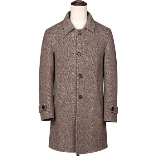 Autumn/winter fashion new men leisure single-breasted trench coat / Mens turn down collar long woolen jacket