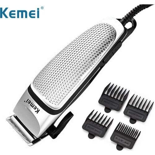 Kemei Professional Beard Trimmer Electric Clipper Hair Cutting Machine Men Steel Corded Non-slip Shaver Men Grooming Trimer