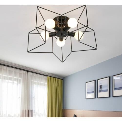 Modern LED Chandelier For the childrens room Bedroom home Kids girl Pink Star Ceiling lamp indoor Nordic Decor Light Fixtures