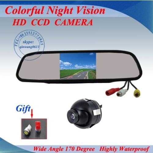Super Mini Car Rear / Side / Front View Camera System 360 degree Wide Angle with 4.3" LCD Monitor HD 800 x 480 with AV1 AV2
